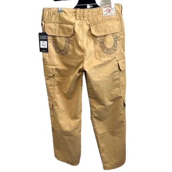 True Religion Travertine Tan Cargo Pants HS SN Relaxed Fit 29 New - Picture 4 of 6